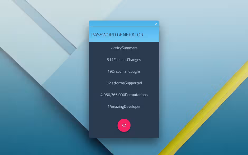 Dictionary Based Password Generator - Cross-Platform Chrome App